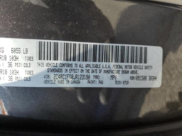 2C4RC1FG8JR123190 - 2018 CHRYSLER PACIFICA TOURING PLUS 灰色 照片 13