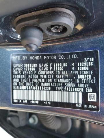 JHMFC1F36KX014230 - 2019 HONDA CIVIC EX GRAY photo 12