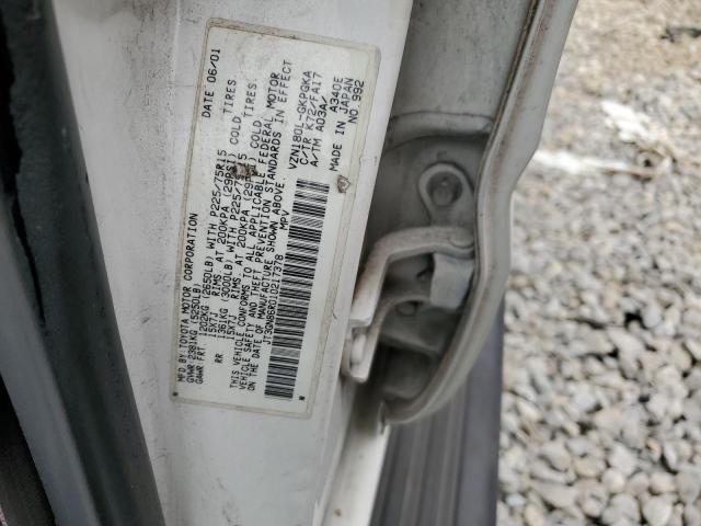 JT3GN86R010217378 - 2001 TOYOTA 4RUNNER SR5 WHITE photo 13