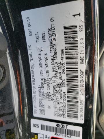 5TFCZ5AN3JX155824 - 2018 TOYOTA TACOMA DOUBLE CAB 黑色 照片 12