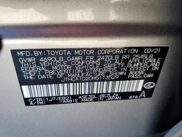 JTHCA1D20M5113529 - 2021 LEXUS IS 300 SILVER photo 12