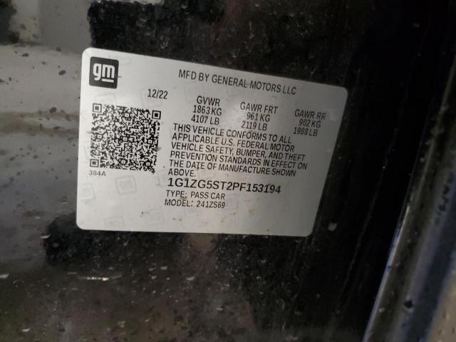 1G1ZG5ST2PF153194 - 2023 CHEVROLET MALIBU RS 黑色 照片 12