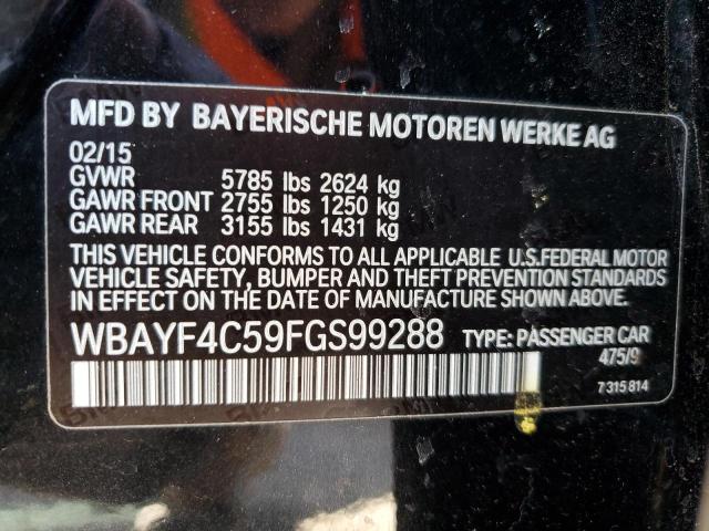 WBAYF4C59FGS99288 - 2015 BMW 740 LXI BLACK photo 12