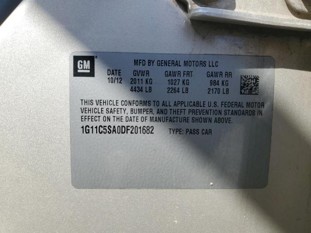 1G11C5SA0DF201682 - 2013 CHEVROLET MALIBU 1LT 银色 照片 12