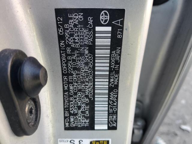 JTDZN3EUXC3145037 - 2012 TOYOTA PRIUS V SILVER photo 12