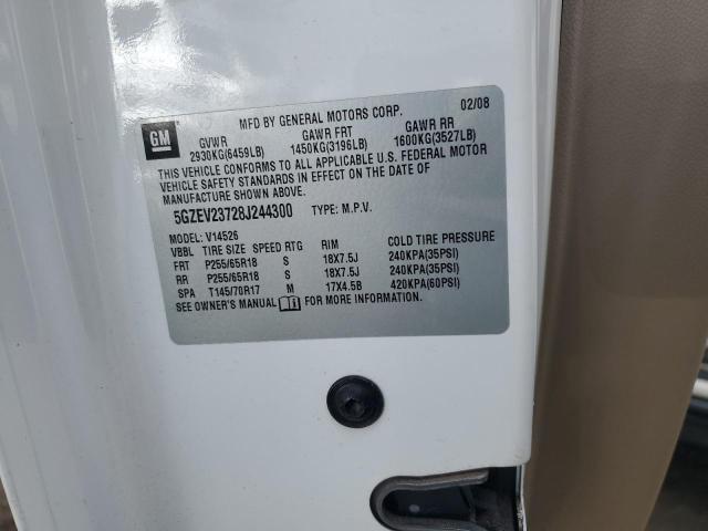 5GZEV23728J244300 - 2008 SATURN OUTLOOK XR თეთრი ფოტო 12