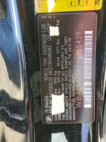 WBALM73599E165429 - 2009 BMW Z4 SDRIVE35I შავი ფოტო 12