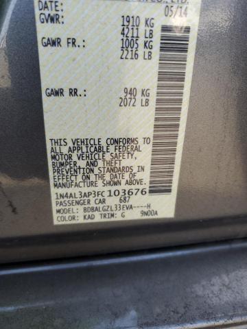 1N4AL3AP3FC103676 - 2015 NISSAN ALTIMA 2.5 GRAY photo 13