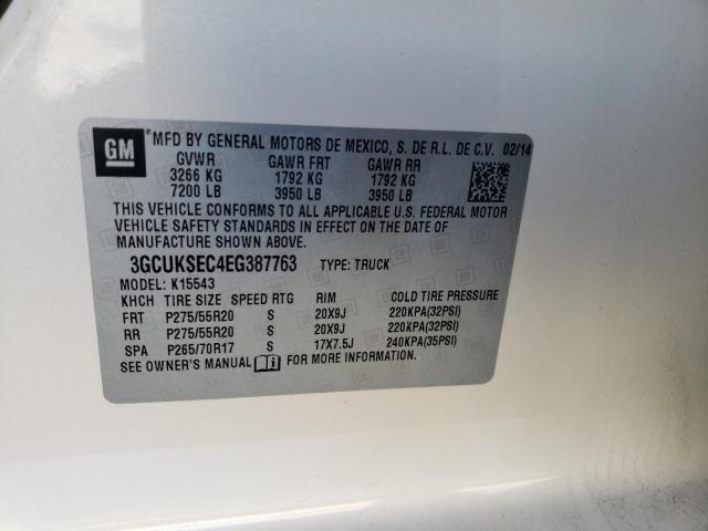 3GCUKSEC4EG387763 - 2014 CHEVROLET SILVERADO K1500 LTZ WHITE photo 13