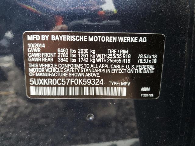 5UXKR0C57F0K59324 - 2015 BMW X5 XDRIVE35I BLUE photo 13