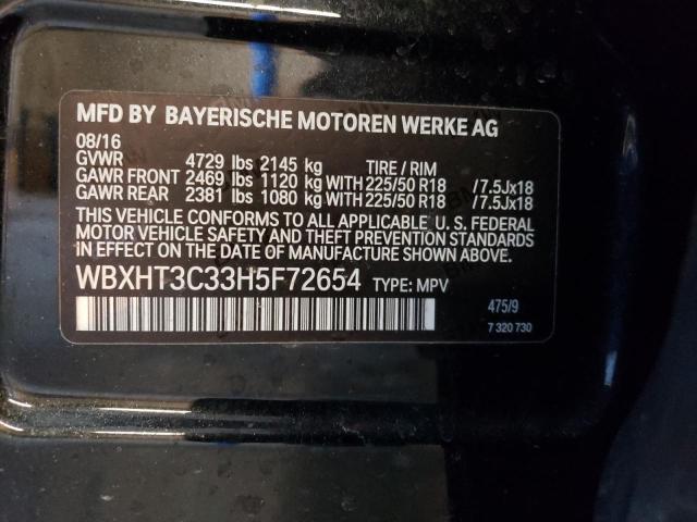 WBXHT3C33H5F72654 - 2017 BMW X1 XDRIVE28I BLACK photo 13