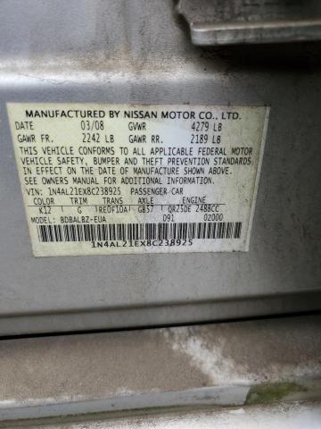 1N4AL21EX8C238925 - 2008 NISSAN ALTIMA 2.5 SILVER photo 13