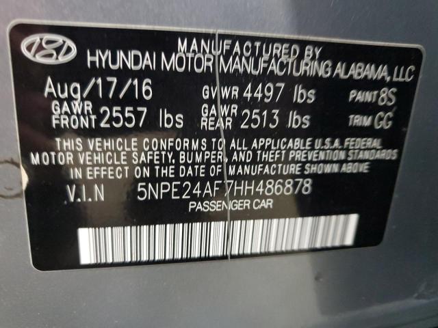 5NPE24AF7HH486878 - 2017 HYUNDAI SONATA SE SILVER photo 12