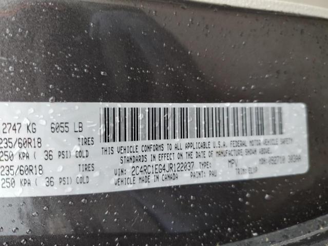 2C4RC1EG4JR122037 - 2018 CHRYSLER PACIFICA TOURING L PLUS GRAY photo 13