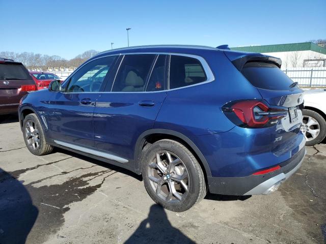 5UX53DP02N9M35422 - 2022 BMW X3 XDRIVE30I BLUE photo 2