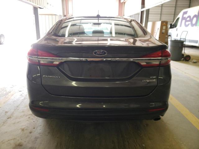 3FA6P0LU1JR151554 - 2018 FORD FUSION SE HYBRID GRAY photo 6