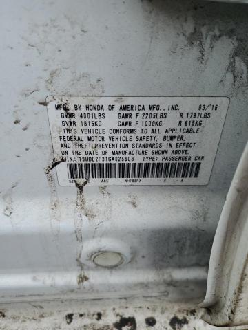 19UDE2F31GA025608 - 2016 ACURA ILX BASE WATCH PLUS WHITE photo 13