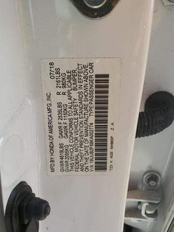 19UUB2F68KA002774 - 2019 ACURA TLX TECHNOLOGY WHITE photo 12