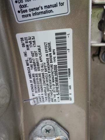 5J6RE38388L009350 - 2008 HONDA CR-V LX BEIGE photo 14