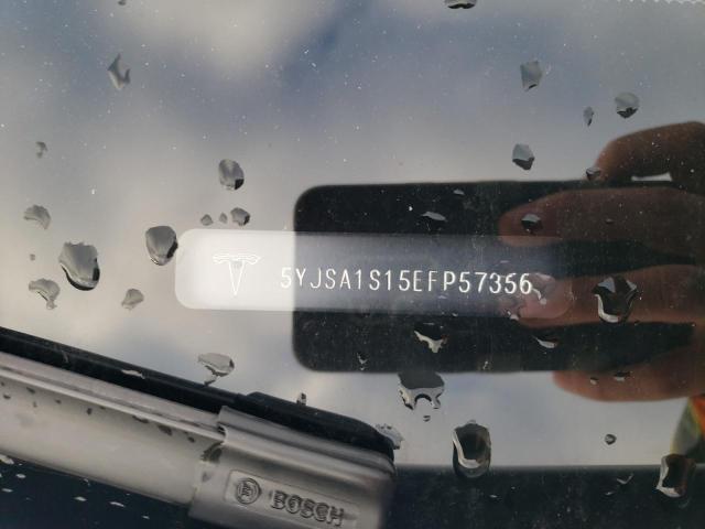 5YJSA1S15EFP57356 - 2014 TESLA MODEL S თეთრი ფოტო 12