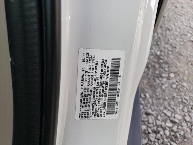 5FNRL5H68FB122393 - 2015 HONDA ODYSSEY EXL WHITE photo 13