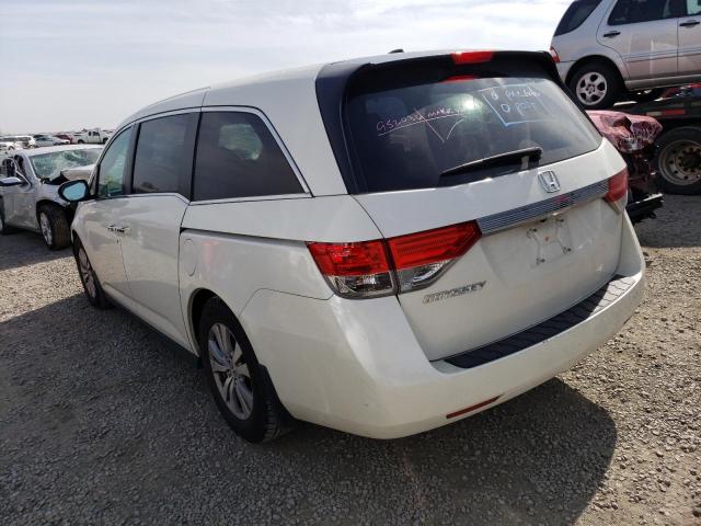 5FNRL5H68FB122393 - 2015 HONDA ODYSSEY EXL WHITE photo 2