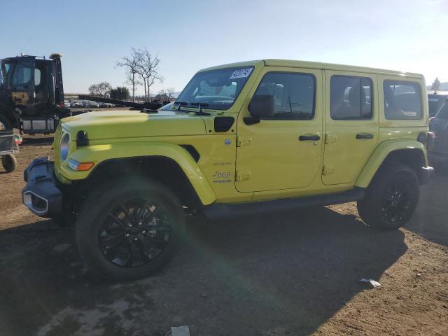 1C4JJXP64NW229242 - 2022 JEEP WRANGLER U SAHARA 4XE YELLOW photo 1