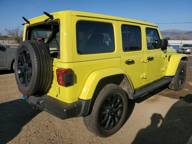 1C4JJXP64NW229242 - 2022 JEEP WRANGLER U SAHARA 4XE YELLOW photo 3