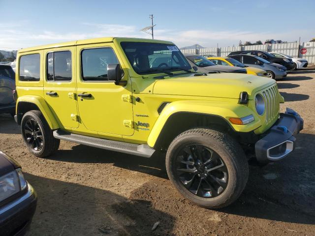 1C4JJXP64NW229242 - 2022 JEEP WRANGLER U SAHARA 4XE YELLOW photo 4
