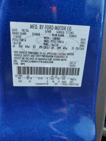 1FMCU49H17KA83398 - 2007 FORD ESCAPE HEV BLUE photo 14