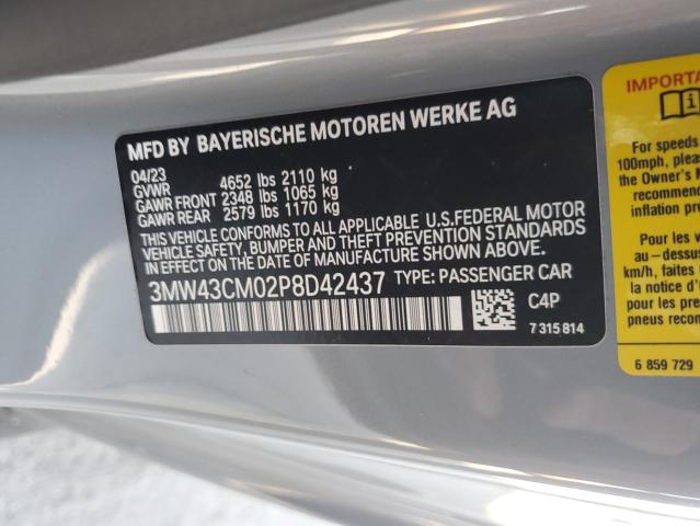 3MW43CM02P8D42437 - 2023 BMW M240I GRAY photo 13