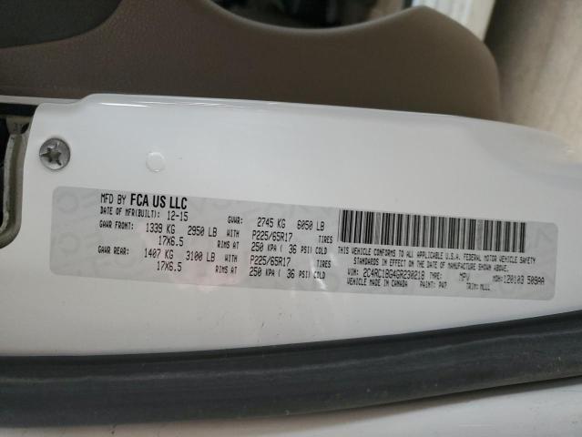 2C4RC1BG4GR230218 - 2016 CHRYSLER TOWN & COU TOURING თეთრი ფოტო 13