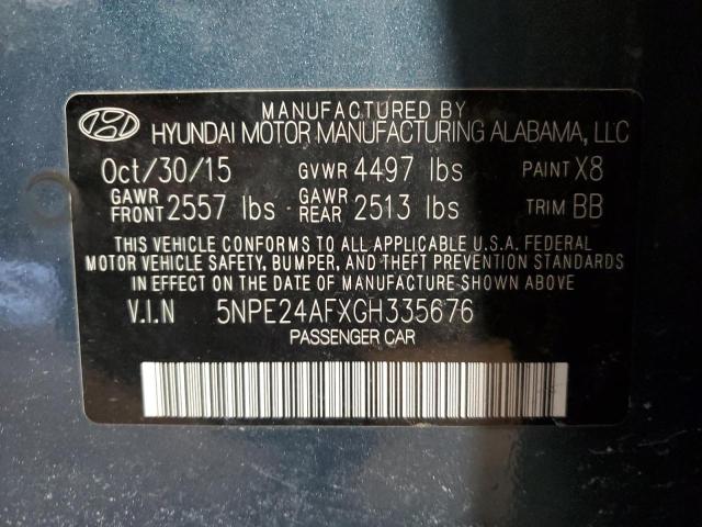 5NPE24AFXGH335676 - 2016 HYUNDAI SONATA SE BLUE photo 12