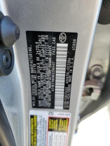 4T1B11HK9KU286407 - 2019 TOYOTA CAMRY L SILVER photo 13