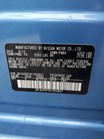 JN1AZ0CP4CT026867 - 2012 NISSAN LEAF SV BLUE photo 12