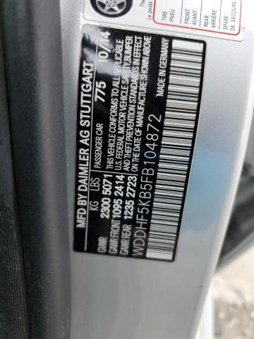 WDDHF5KB5FB104872 - 2015 MERCEDES-BENZ E 350 SILVER photo 12