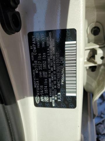 KMHCT4AE3GU139107 - 2016 HYUNDAI ACCENT SE GRAY photo 12