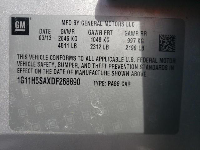 1G11H5SAXDF268890 - 2013 CHEVROLET MALIBU LTZ ვერცხლისფერი ფოტო 12