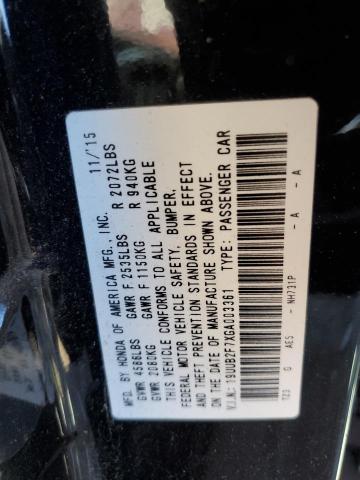 19UUB2F7XGA003361 - 2016 ACURA TLX ADVANCE შავი ფოტო 12