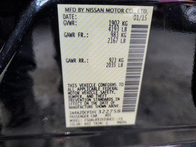 1N4AZ0CP1FC322758 - 2015 NISSAN LEAF S BLACK photo 12