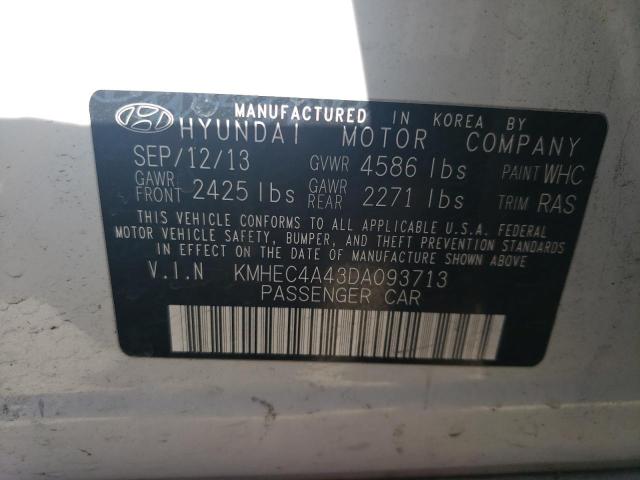 KMHEC4A43DA093713 - 2013 HYUNDAI SONATA HYBRID WHITE photo 13