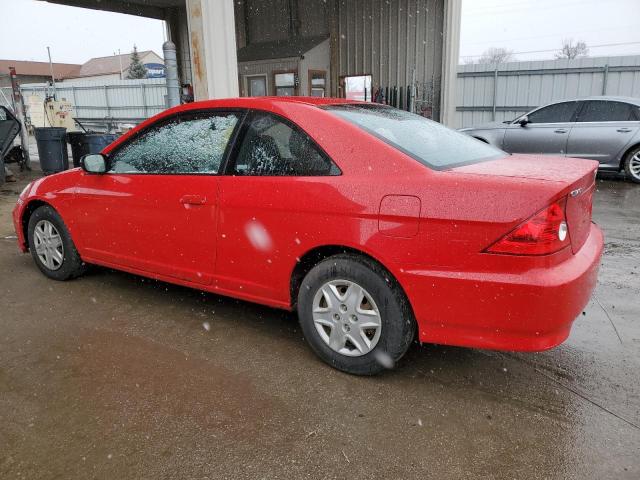 1HGEM22534L036205 - 2004 HONDA CIVIC LX RED photo 2