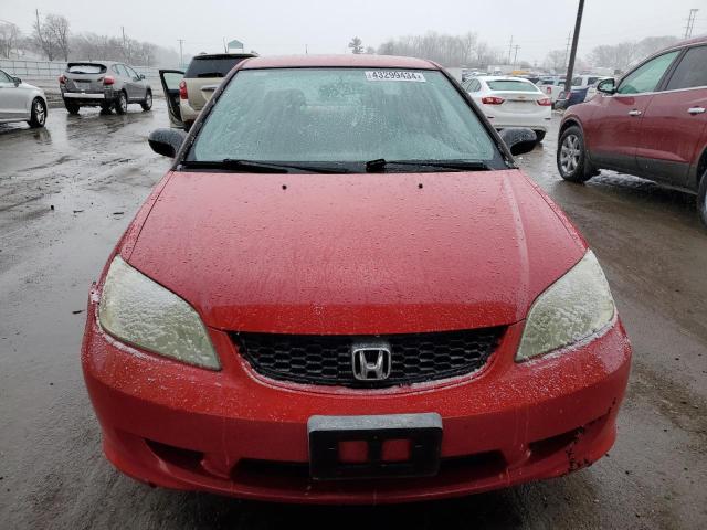 1HGEM22534L036205 - 2004 HONDA CIVIC LX RED photo 5