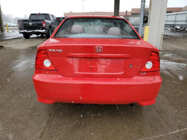 1HGEM22534L036205 - 2004 HONDA CIVIC LX RED photo 6