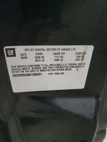 2G2WS542841366431 - 2004 PONTIAC GRAND PRIX GT2 შავი ფოტო 12