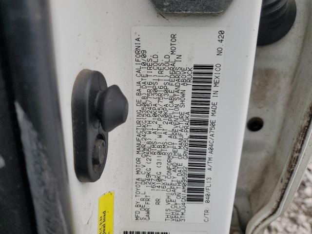3TMJU4GN1AM095992 - 2010 TOYOTA TACOMA DOUBLE CAB PRERUNNER WHITE photo 12