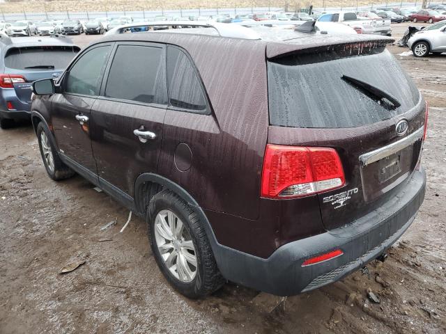 5XYKUDA21BG051458 - 2011 KIA SORENTO EX MAROON photo 2