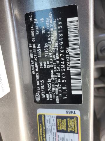 5XXGM4A7XFG481565 - 2015 KIA OPTIMA LX TAN photo 13