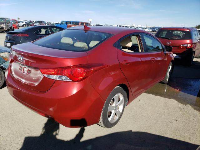 KMHDH4AE4CU255447 - 2012 HYUNDAI ELANTRA GLS RED photo 3