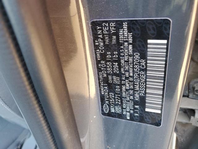 KMHLM4AG7PU587090 - 2023 HYUNDAI ELANTRA SEL GRAY photo 12